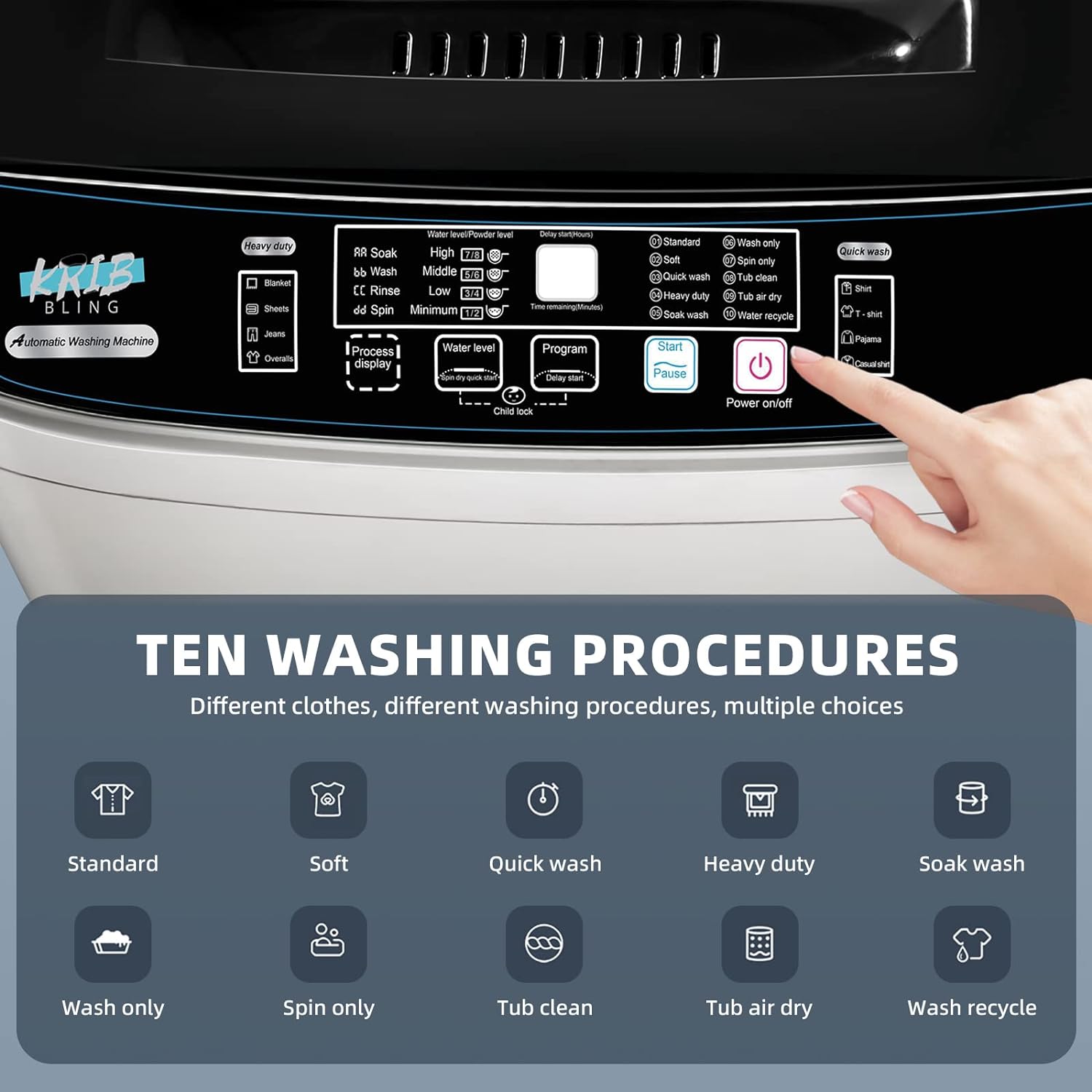 XQB201A-GREY6-002 Washing Machine, Grey - Smart Home Appliances