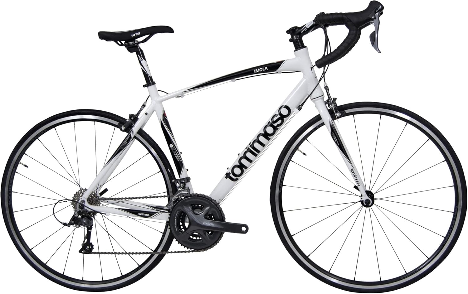 Tommaso Imola Endurance Aluminum Road Bike, Shimano Claris R2000, 24 Speeds, Black, White, Burnt Orange