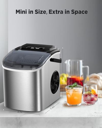 Nugget Ice Maker Countertop, Silonn Chewable Pellet Ice Machine with Self-Cleanin Function, 33lbs/24H Portable Ice Makers for Home Kitchen Officce