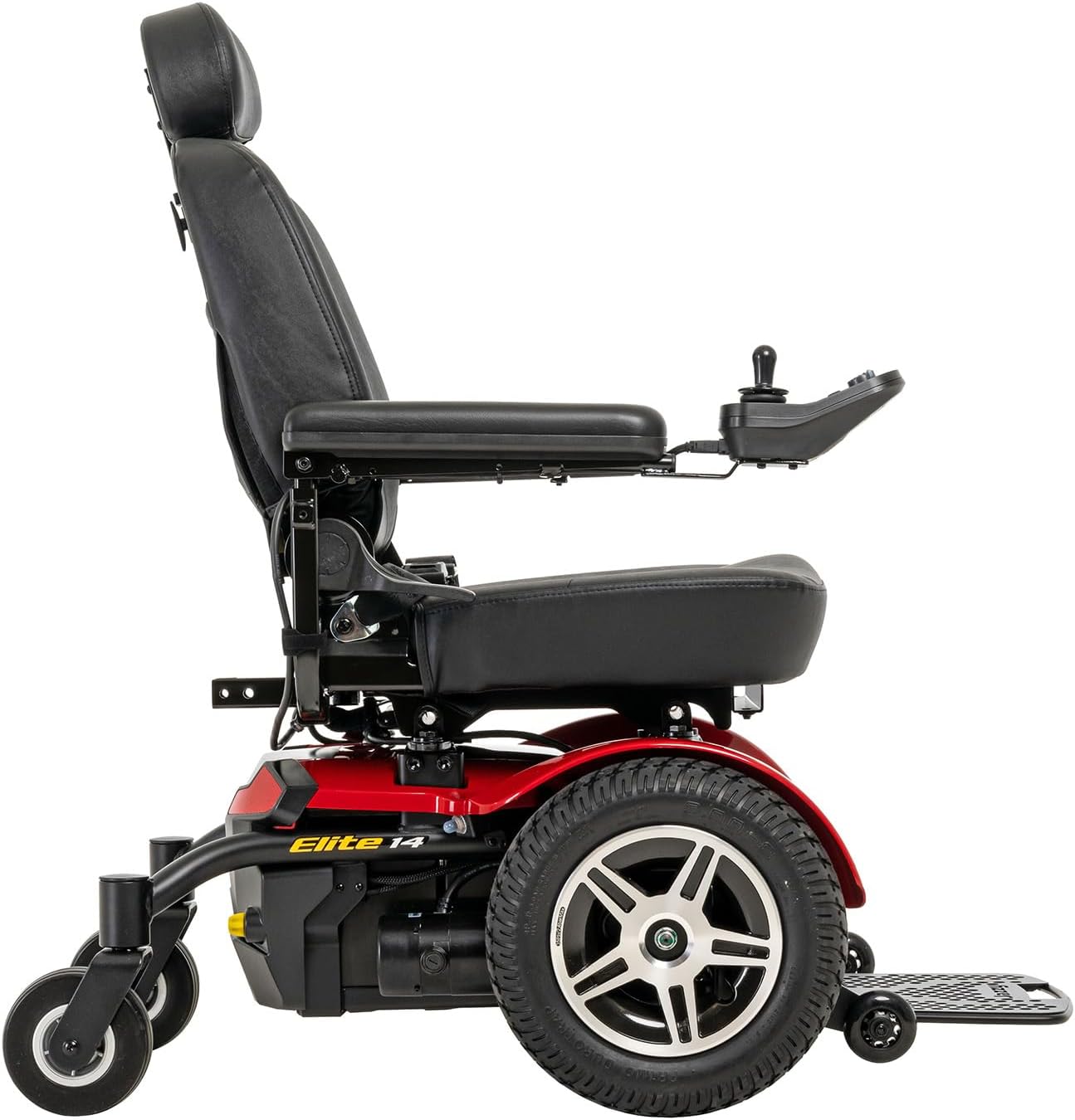 Pride Mobility Jazzy Elite 14 Group 2 Power Chair, Red, Front Wheel Drive, Motorized Electric Wheelchair for Adults, 300 lbs. WC, Up to 4 MPH