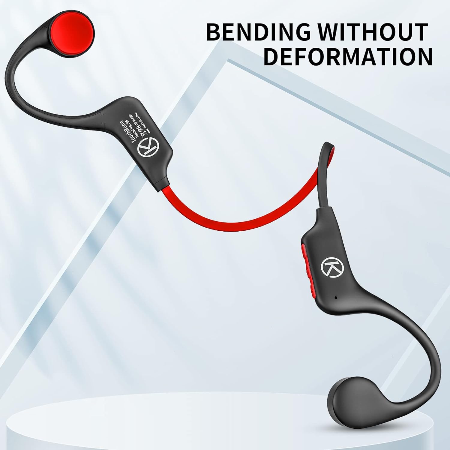 Bone Conduction Headphones, Open-Ear Bluetooth Sport Headphones, Built-in Mic Wireless Earphone Pack of 2