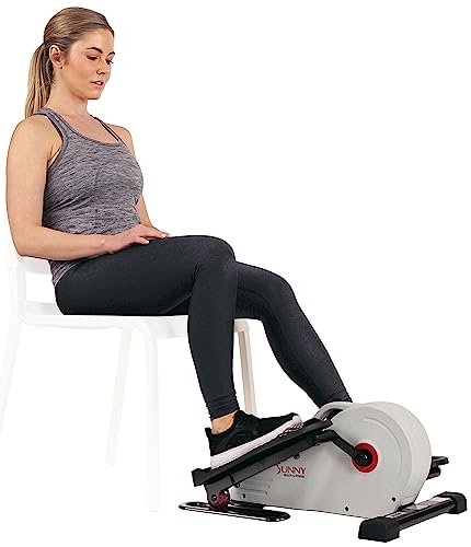 Sunny Health & Fitness Sitting Under Desk Elliptical Exerciser, Portable Pedal Training Machine for Senior Exercise, Peddler for Home Workout