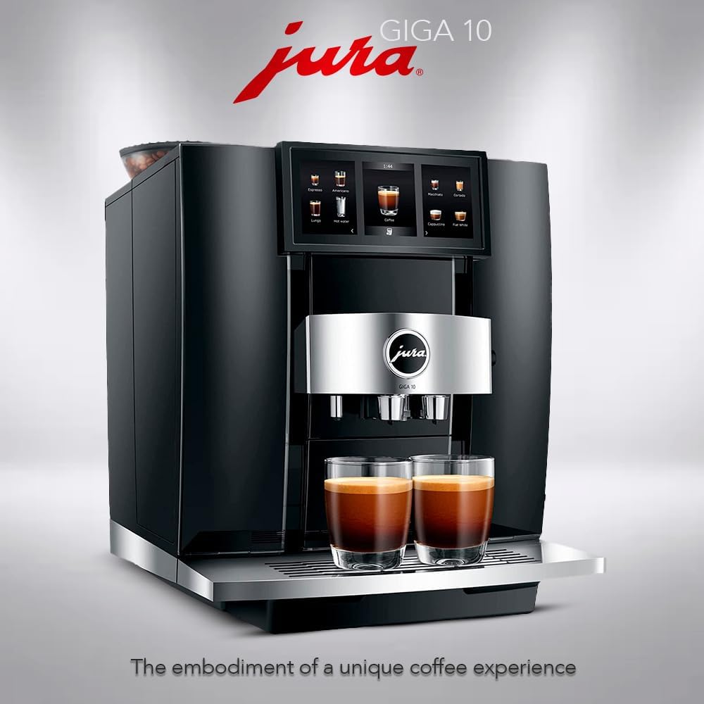Jura GIGA 10 Automatic Espresso Machine (Diamond Black) Bundle with Water Stabilizer, Milk System Cleaner Mini-Tabs, Cleaning Tablets