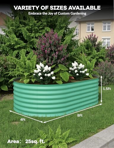 10x4x1.5ft Raised Garden Bed,Galvanized Raised Planter Boxes Outdoor with Easy Assembly, Large Garden Bed for Vegetables, Fruits, Flower