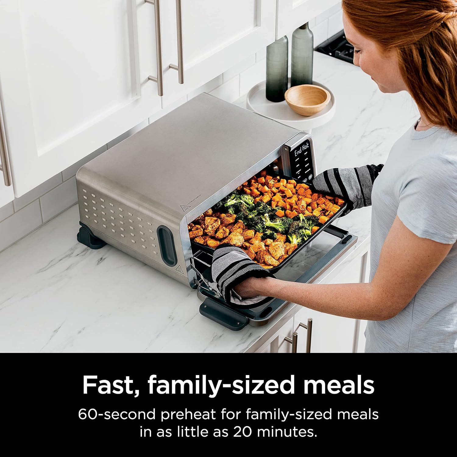 Ninja SP201 Digital Air Fry Pro Countertop 8-in-1 Oven with Extended Height, XL Capacity, Flip Up & Away Capability for Storage Space
