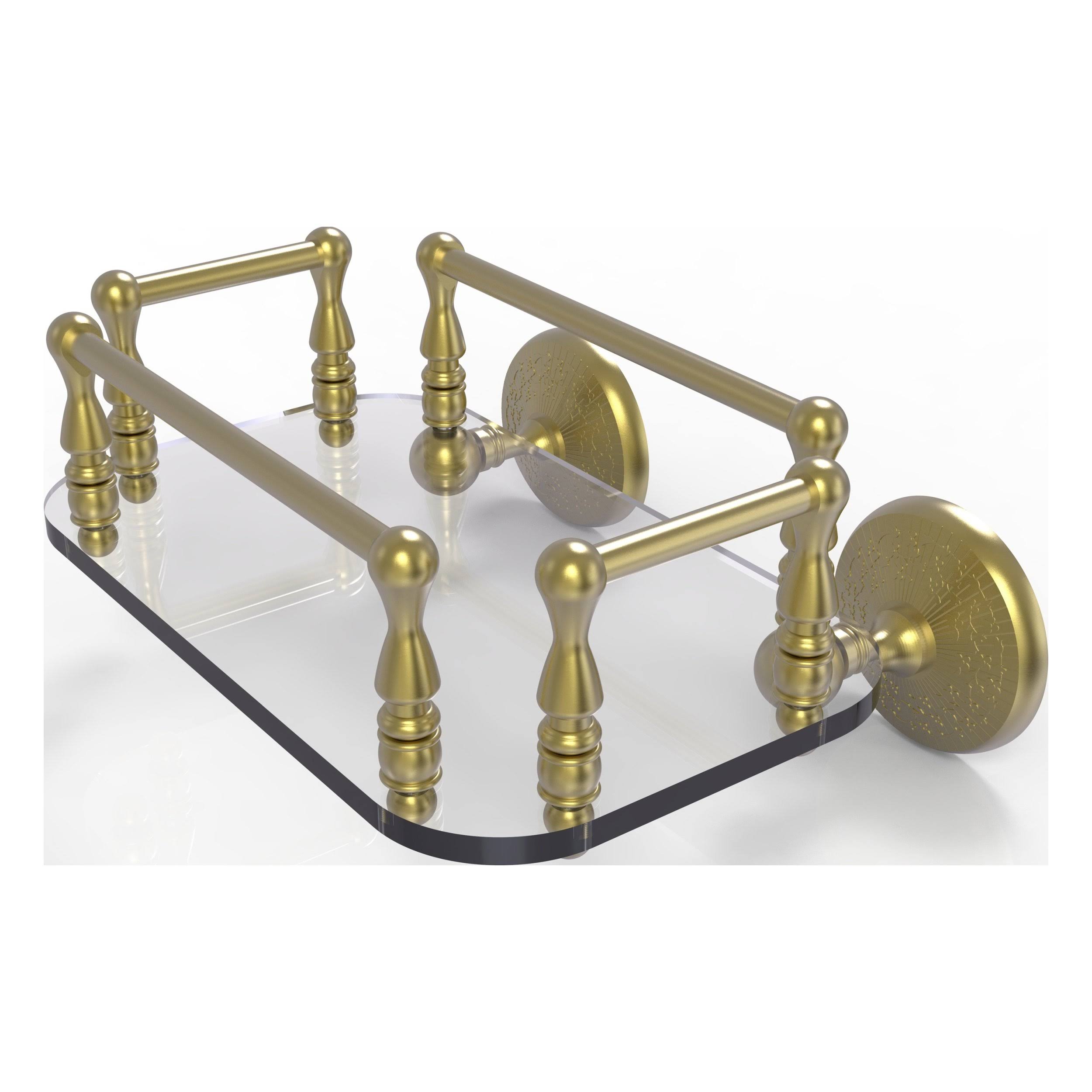 Allied Brass Monte Carlo Collection Wall Mounted Glass Guest Towel Tray - Satin Brass