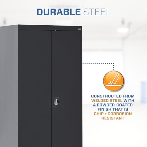 Sandusky Lee EA4R362472-02 Welded Steel Elite Storage Cabinet with Adjustable Shelves, 24" Length x 36" Width x 72" Height, Charcoal