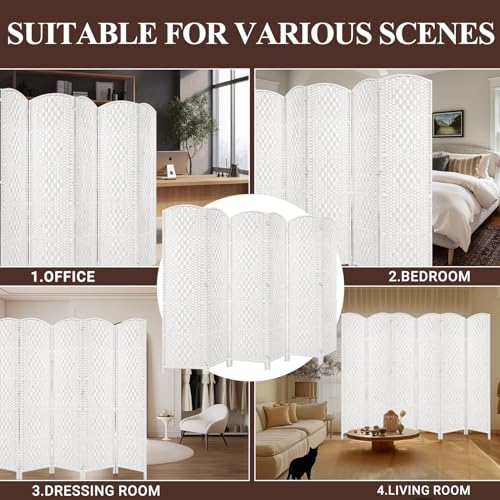 Room Divider, Room Dividers and Folding Privacy Screens, 16in Privacy Screen, 6 Panel Temporary Wall Partitions, 6ft Space Separation Panel Screen
