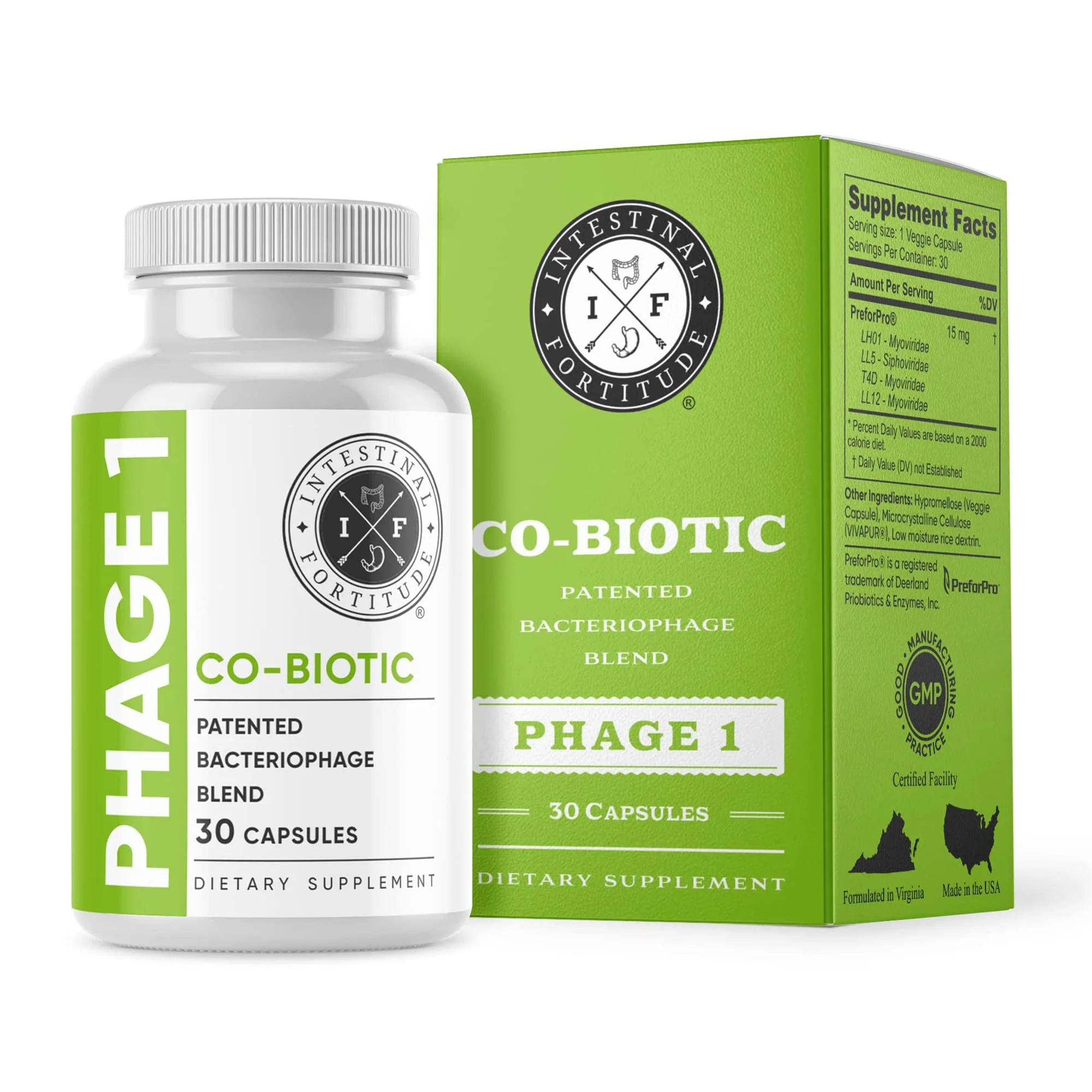 Intestinal Fortitude Phage 1 - Ultimate Gut Health Supplement, Total Restore Intestinal Defense, Patented Bacteriophage Blend for Gut Support