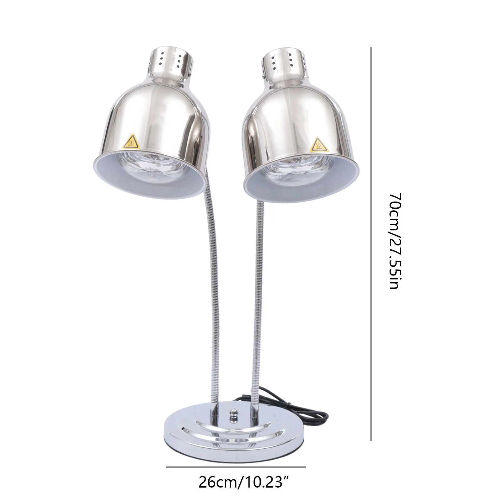 YIYIBYUS Food Heat Lamp Double Head Infrared Light Buffet Food Warmer for Commercial Cafeterias Catering