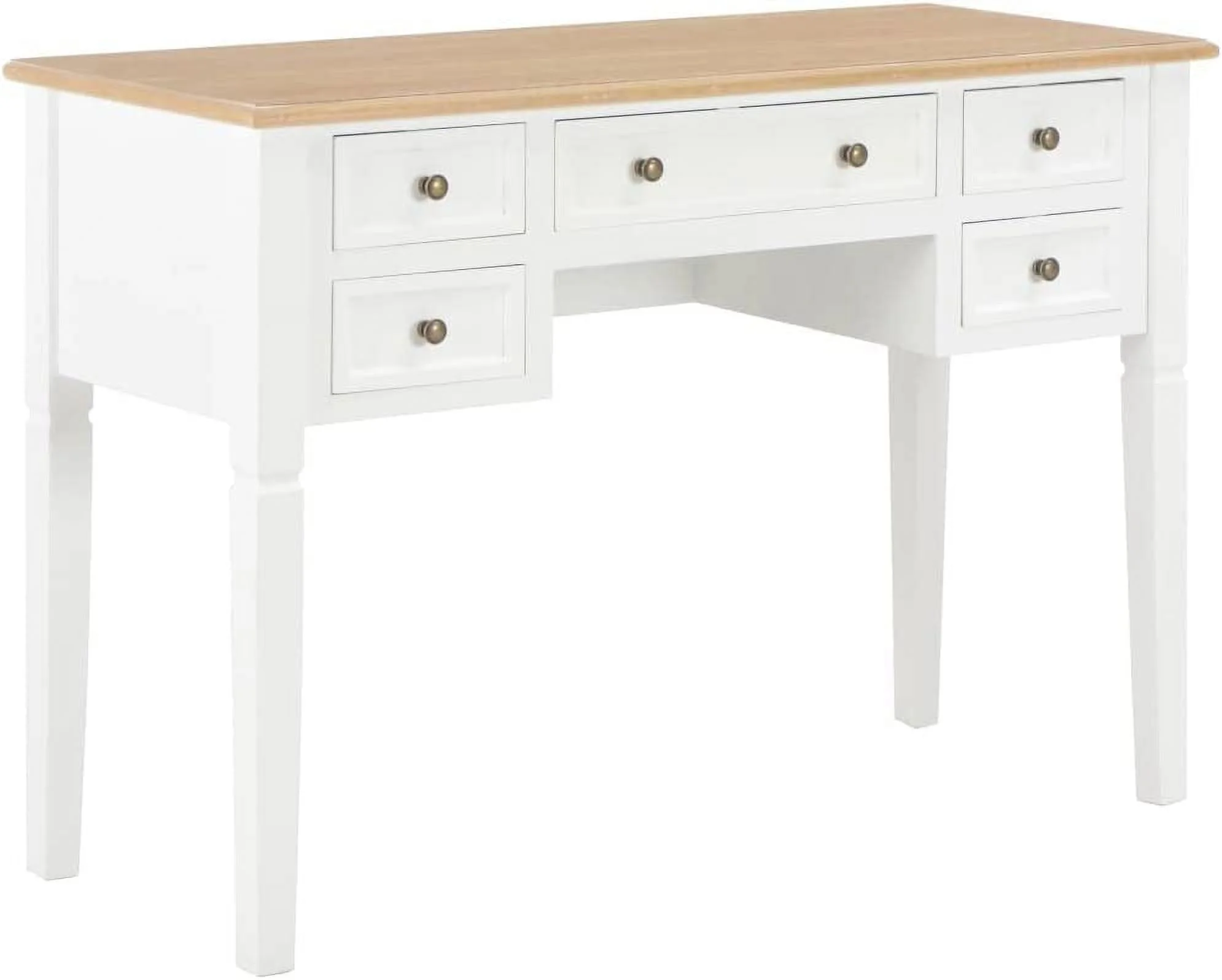 KHBIULIFE Writing Desk with 5 Drawers | Modern Dressing Table Vanity Table Makeup Table Vanity Desk for Bedroom | Wooden Writing Workstation Table