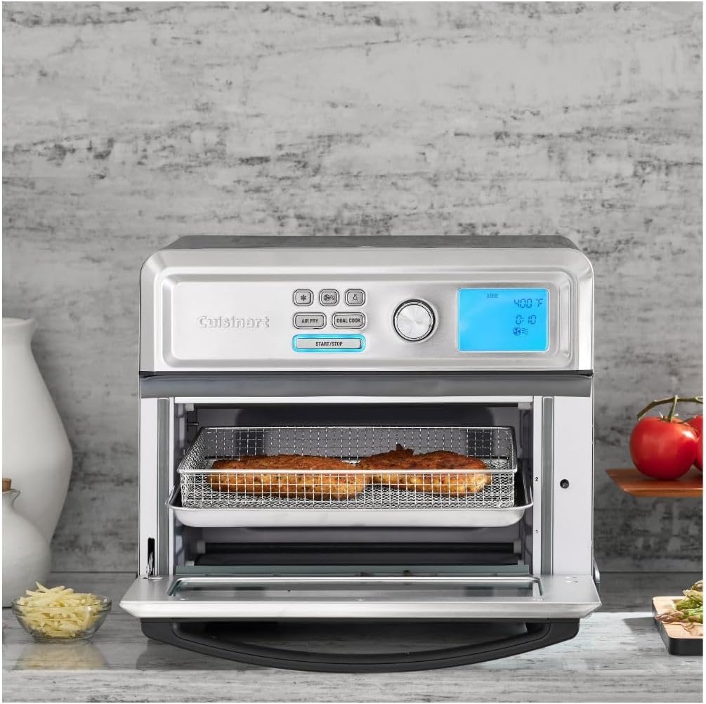 Cuisinart TOA-65 Air Fryer Toaster Oven, Digital Display, Digital 1800 Watt, Adjustable Temperature and Controls, Stainless Steel