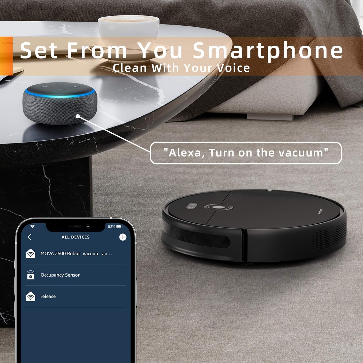 MOVA Z500 Robot Vacuum and Mop, Smart Navigation Robot Vacuum, Robot Vacuum Cleaner with 3000Pa Strong Suction, Alexa, 5200mAh Large Battery