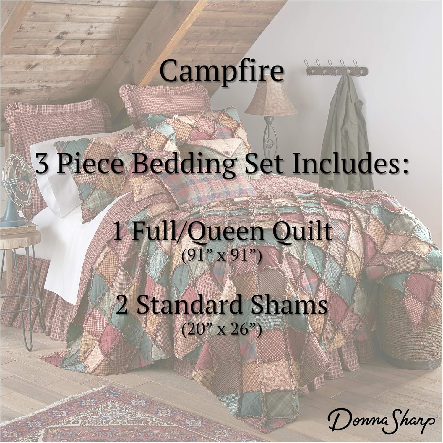Throw Blanket - Campfire by Donna Sharp - Lodge Decorative Throw Blanket with Patchwork Pattern