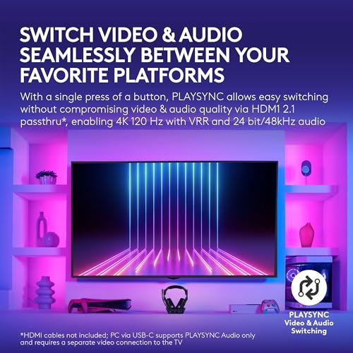 Logitech G Astro A50 Omni-Platform Wireless Gaming Headset + Base Station for PS5, Xbox, PC: PLAYSYNC Audio Switcher,