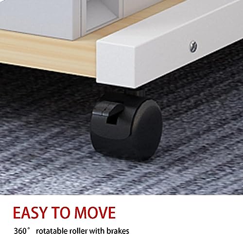 Desktop Printer Stand Printer Stand with Wheels, Under Desk Printer Stand