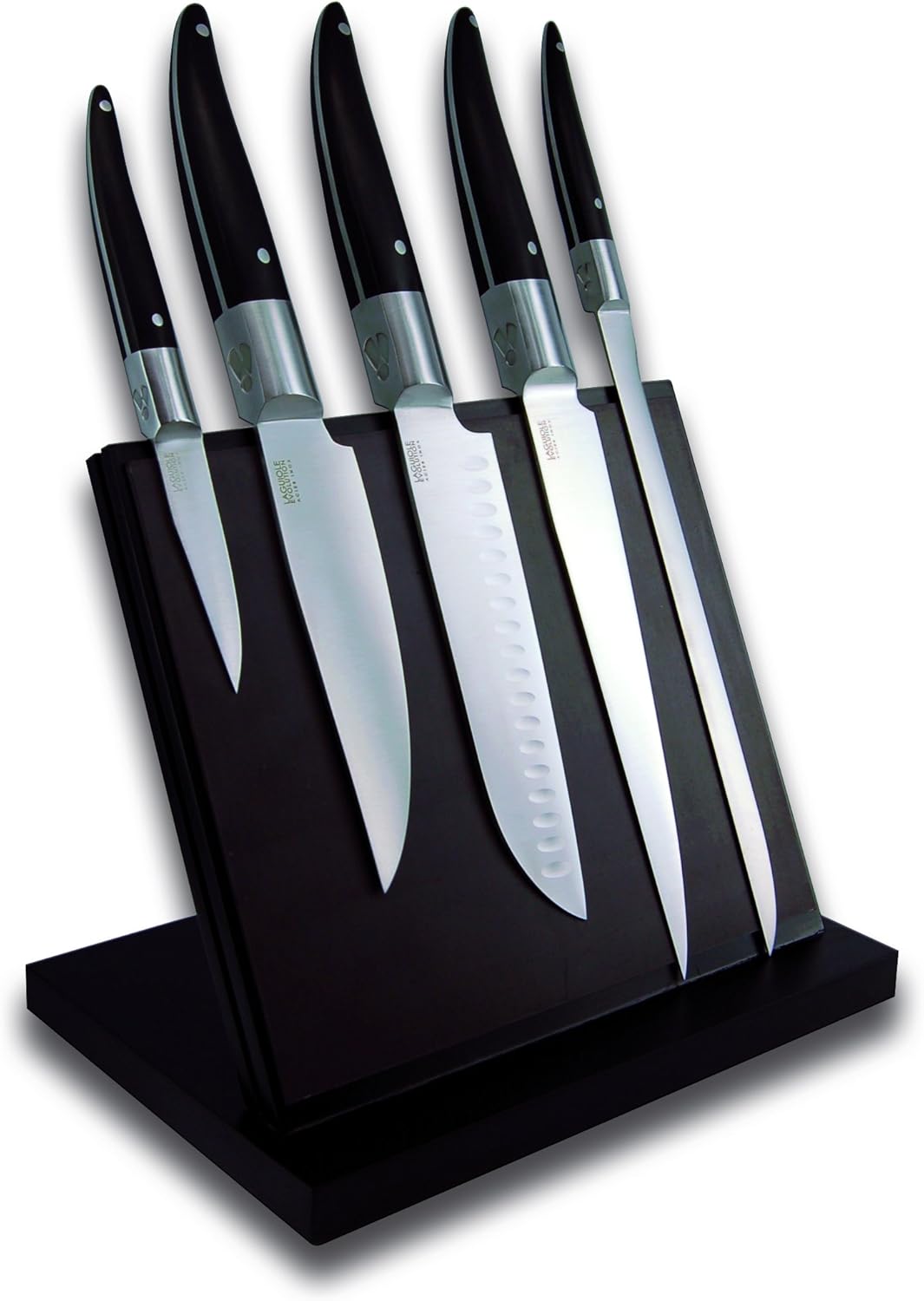 Expression Stainless Steel Kitchen Knife Block Set with Paring Knife, Santoku Knife, Kitchen Knife, Chefs Knife, Ham/Brisket Slicing Knife, Set of 5