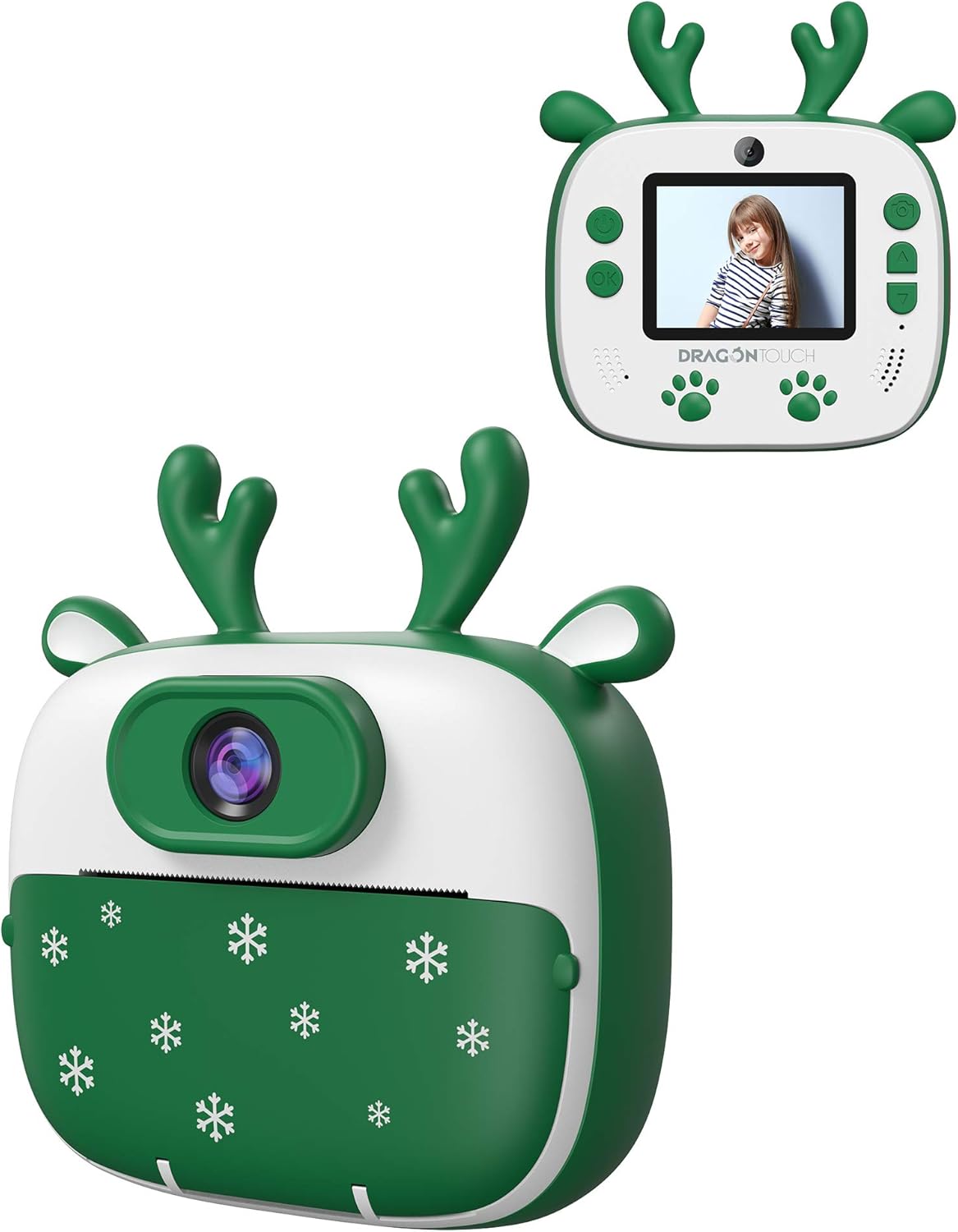 Dragon Touch Instant Print Kids Camera, InstantFun2 Digital Camera with Dual Camera Lens, Print Paper, Cartoon Sticker