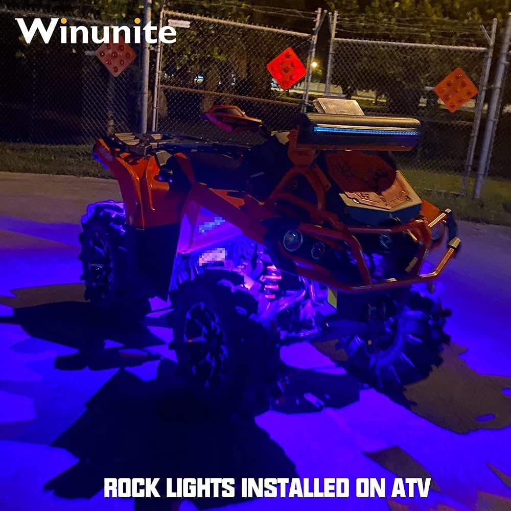Winunite 12 Pods RGBW LED Rock Lights with 6Pcs Wires