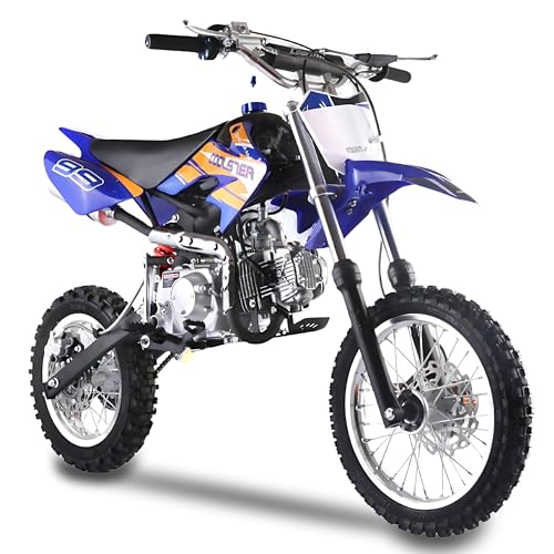 Coolster 125cc Dirt Bike for Kids & Adults - Gas Powered Manual Transmission Off-Road Pit Bike with Kick Start System, QG-214-2