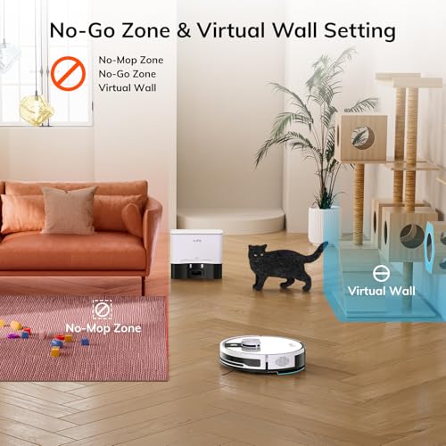 ILIFE A12 Pro Robot Vacuum and Mop Combo, Self Emptying Station for 60 Days, LiDAR Navigation, Home Mapping, No-Go Zones