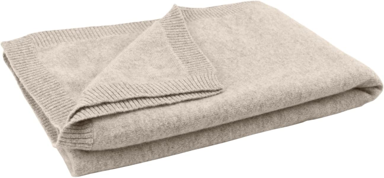 Jet&Bo 100% Pure Cashmere Travel Set: Blanket, Eye Mask, Socks, Carry/Pillow Case Natural