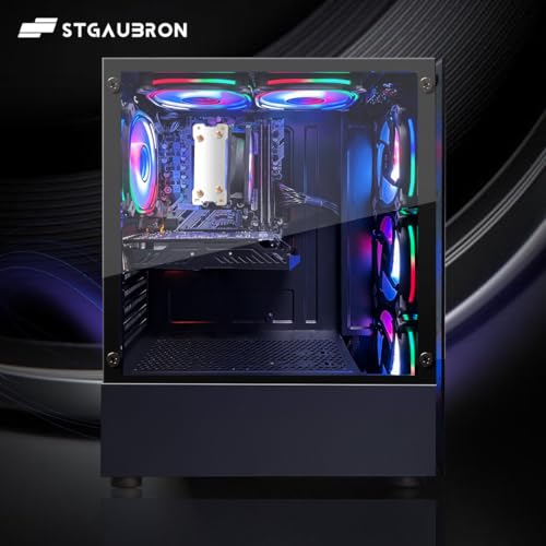 STGAubron Gaming PC Computer Desktop, GeForce RTX 2060 Super 8G, Intel Core I7 8th up to 4.1GHz, 16G DDR4, 1T SSD, WiFi 6 & BT 5.2, RGB Fan x6