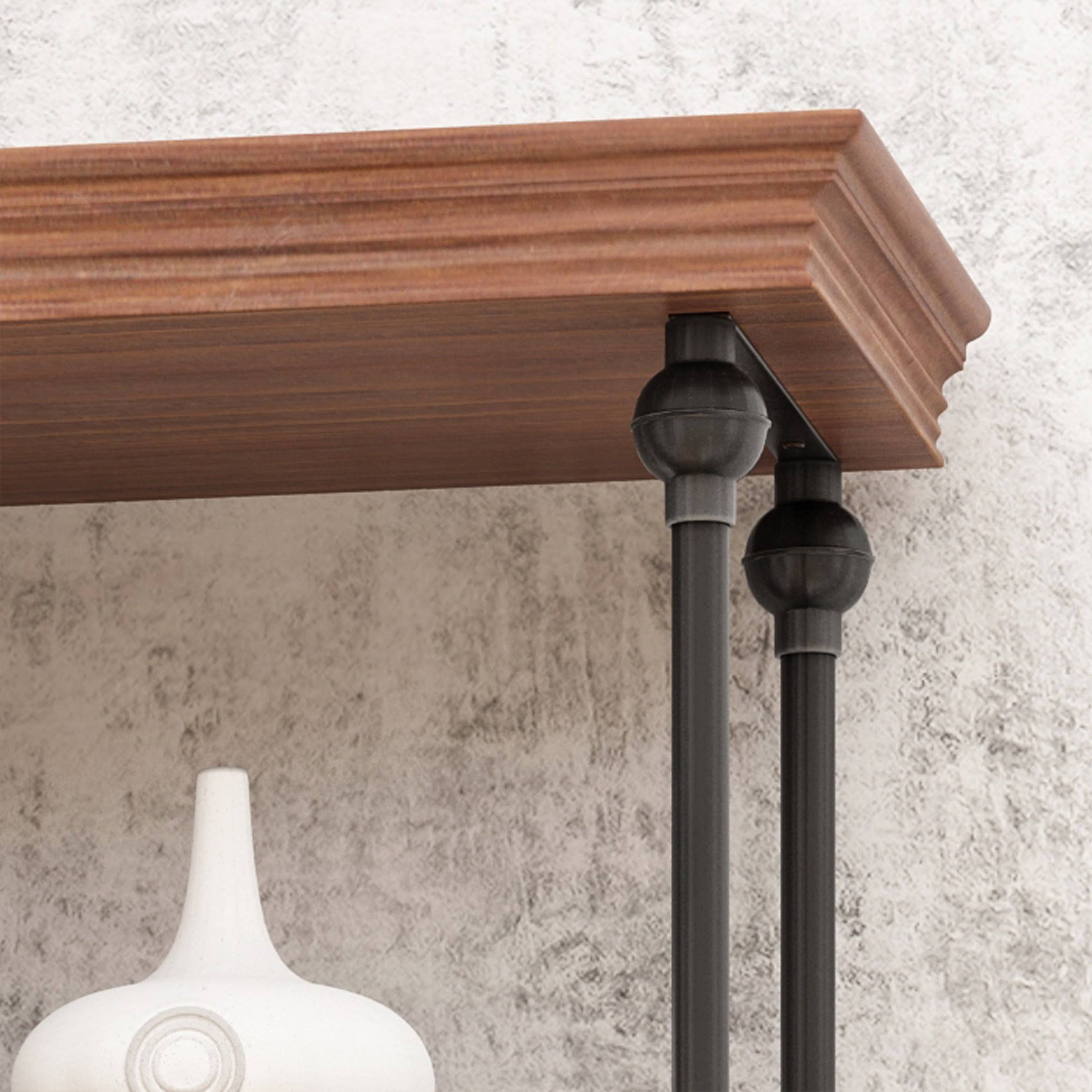 Scilla 5-Shelf Wood u0026 Metal Etagere Bookcase Dark Walnut