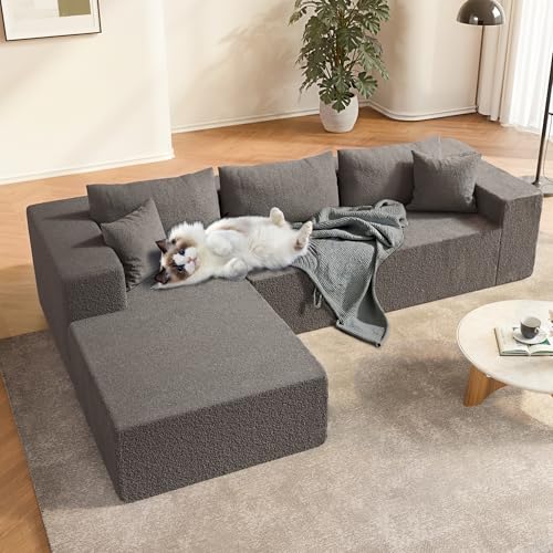 104" Sectional Couches for Living Room, Modular Sectional Sofa with Deep Seat, L-Shape Couch with Chaise, Cloud Couch for Living Room Bedroom