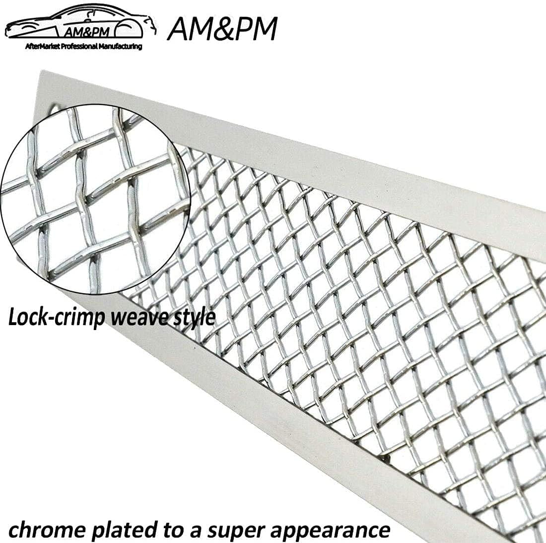 Front Grille Fit 2008-2013 Cadillac CTS Stainless Steel Mesh Grille Grill Insert Combo (Not For CTS-V or model with Adaptive Cruise Control)