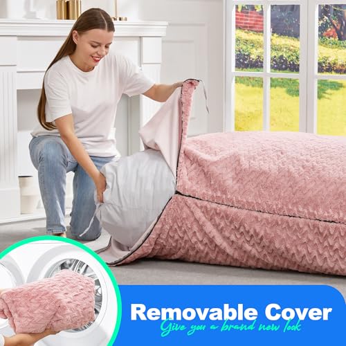 Hobestluk 3 in 1 Bean Bag Chair Giant Bean Bag Chairs Convertible Bean Bag Floor Cushion with Machine Washable Cover