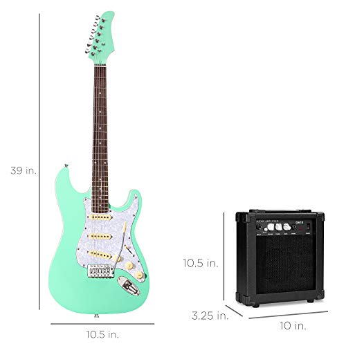 Best Choice Products 39in Full Size Beginner Electric Guitar Starter Kit w/Case, Strap, 10W Amp, Strings, Pick, Tremolo Bar - Sunburst