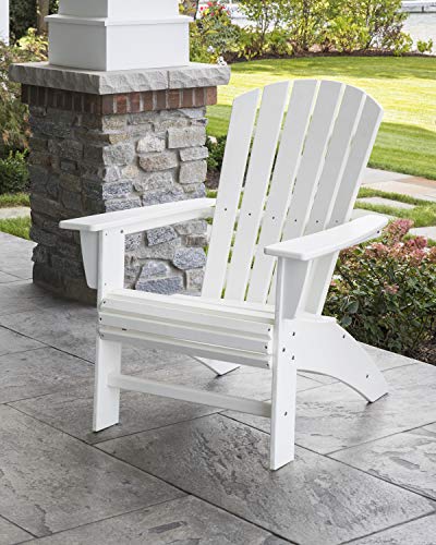 POLYWOOD Nautical Curveback Adirondack Chair, HDPE Outdoor Patio Furniture for Deck, Pool, Garden, Made in USA