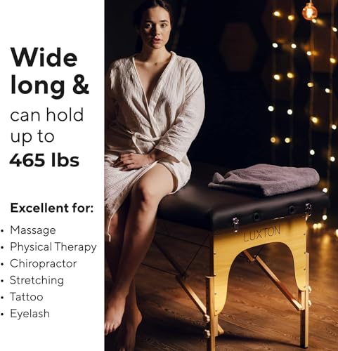 Luxton Home Premium Foam Massage Table Portable Foldable Massage Bed Height Adjustable