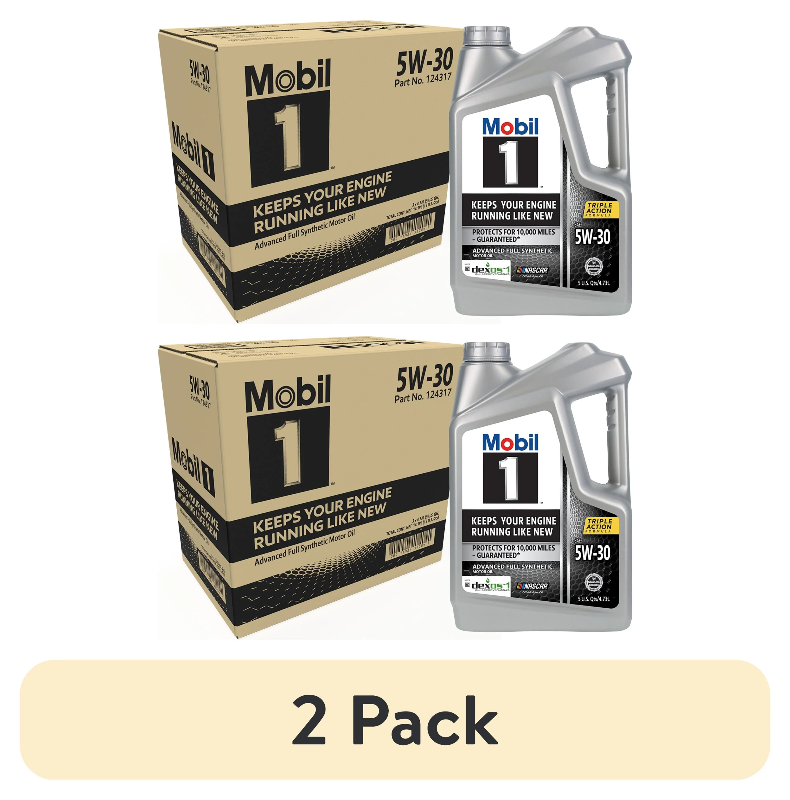 Mobil 1 Advanced Full Synthetic Motor Oil 5W-30, 5 Quart (Pack of 3)