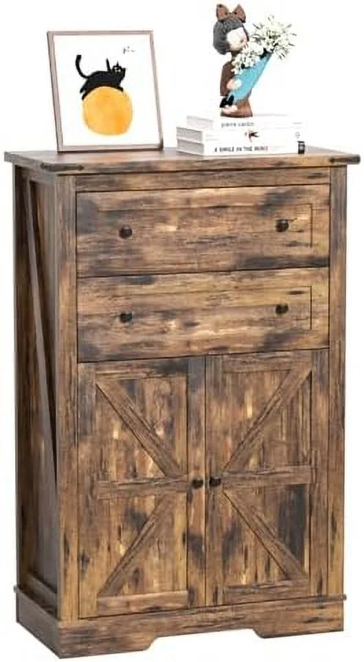 RUNFAYBIU Farmhouse Dresser for Bedroom   Dressers Organizer  Rustic Tall Chest of Drawers for Bedroom  Living Room  Hallway  White
