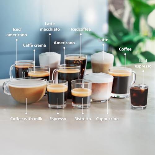 PHILIPS 4400 Series Fully Automatic Espresso Machine &ndash; 12 Hot & Iced Coffees, Quick-to-Clean LatteGo Milk System, SilentBrew, QuickStart