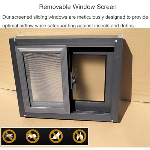 Basement Window, 30 29 28 27 26 25 24 23 22 21 20 Inch Large Mobile Home Windows Replacement with Tempered Glass & Screen