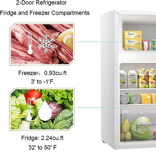 Antarctic Star Compact Mini Refrigerator Separate Freezer