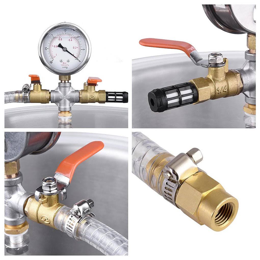 Yescom 5 Gallon Stainless Steel Vacuum Chamber Kit to Degass Urethanes Silicones Epoxies