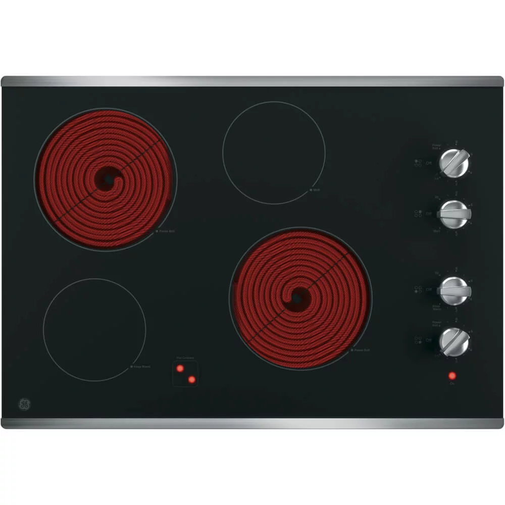 GE JP3030SJSS 30 inch Stainless 4 Burner Electric Cooktop