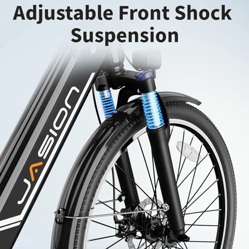 Jasion Roamer Electric Bike for Adults 1200W Peak Motor 528WH Removable Battery,up to 60miles 28MPH City Cruiser Ebike,26'' Commuter E Bike