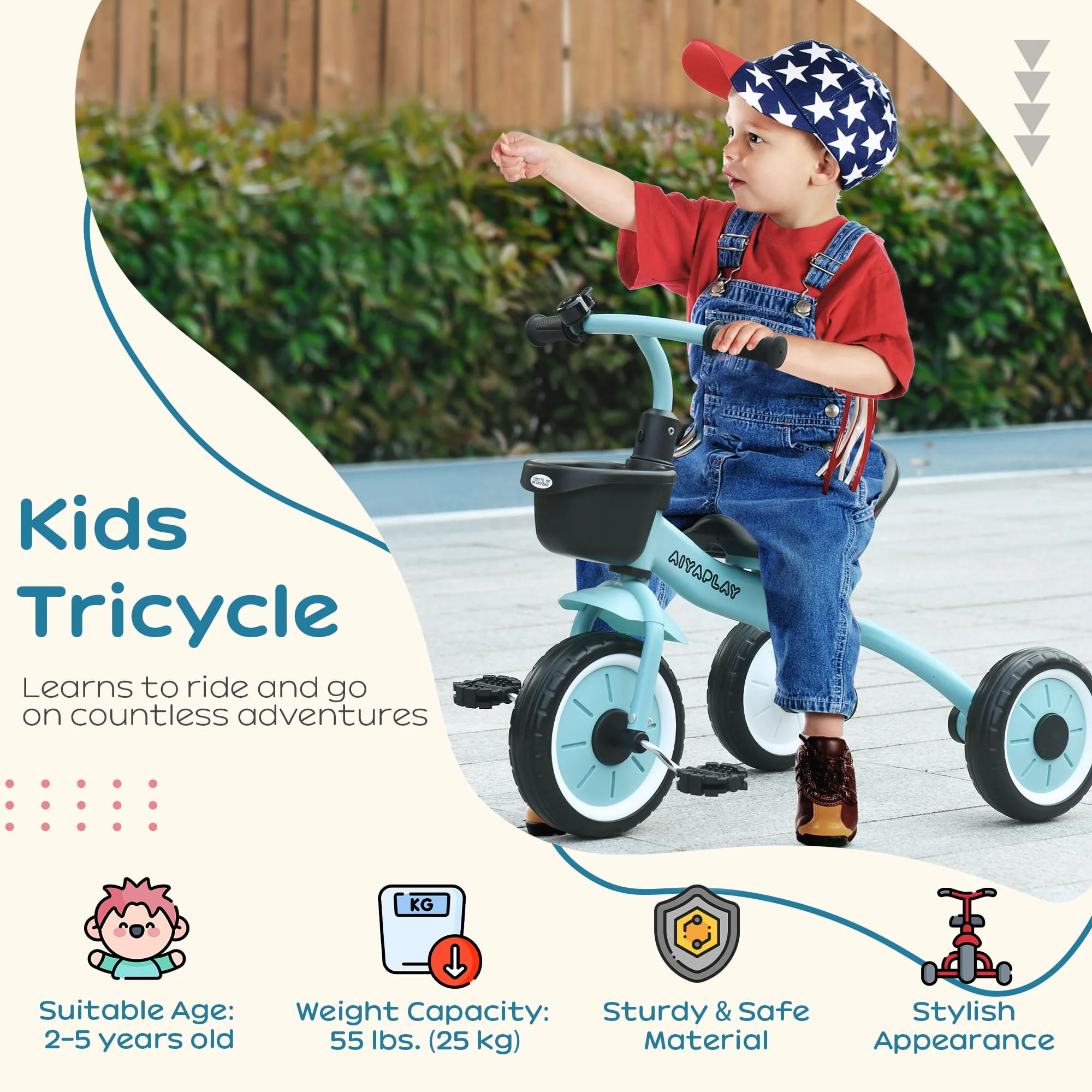 Qaba Tricycle for Kids Age 2-5, Toddler Bike for Children, Pink