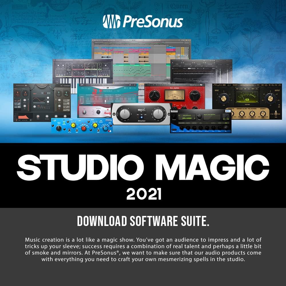 PS PreSonus AudioBox USB 96 2.x USB Audio Interface (25th Anniversary Black) w/Studio One Artist & Studio Magic Recording w/Two Condenser Microphones