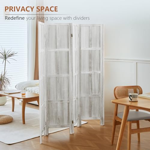 4 Panel Room Divider, 5.6 FT Folding Privacy Screen Room Divider, Partition Divider for Room Separation, Room Partition Separator