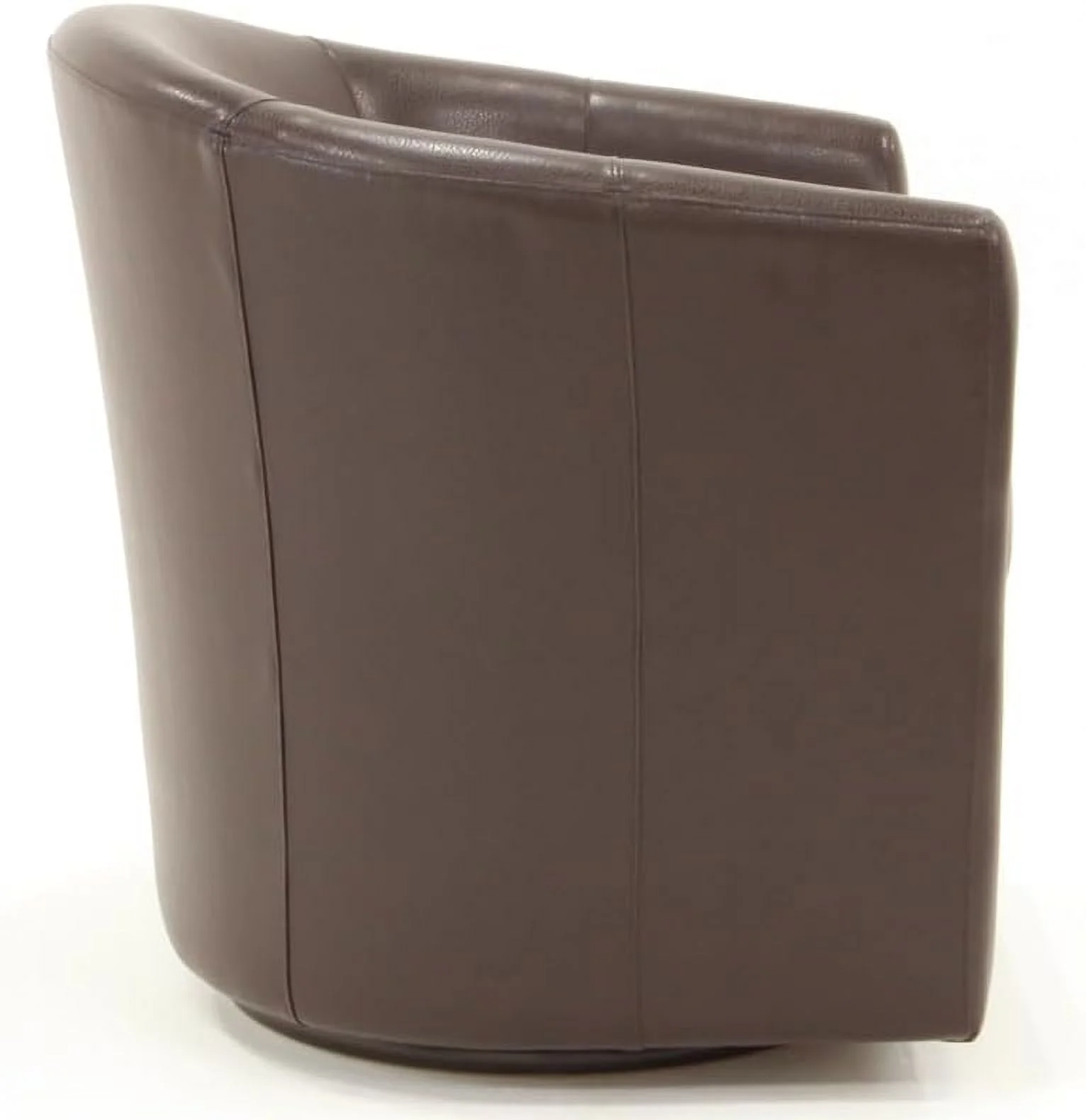 H Faux Leather Swivel Club Chair In Dark Brown
