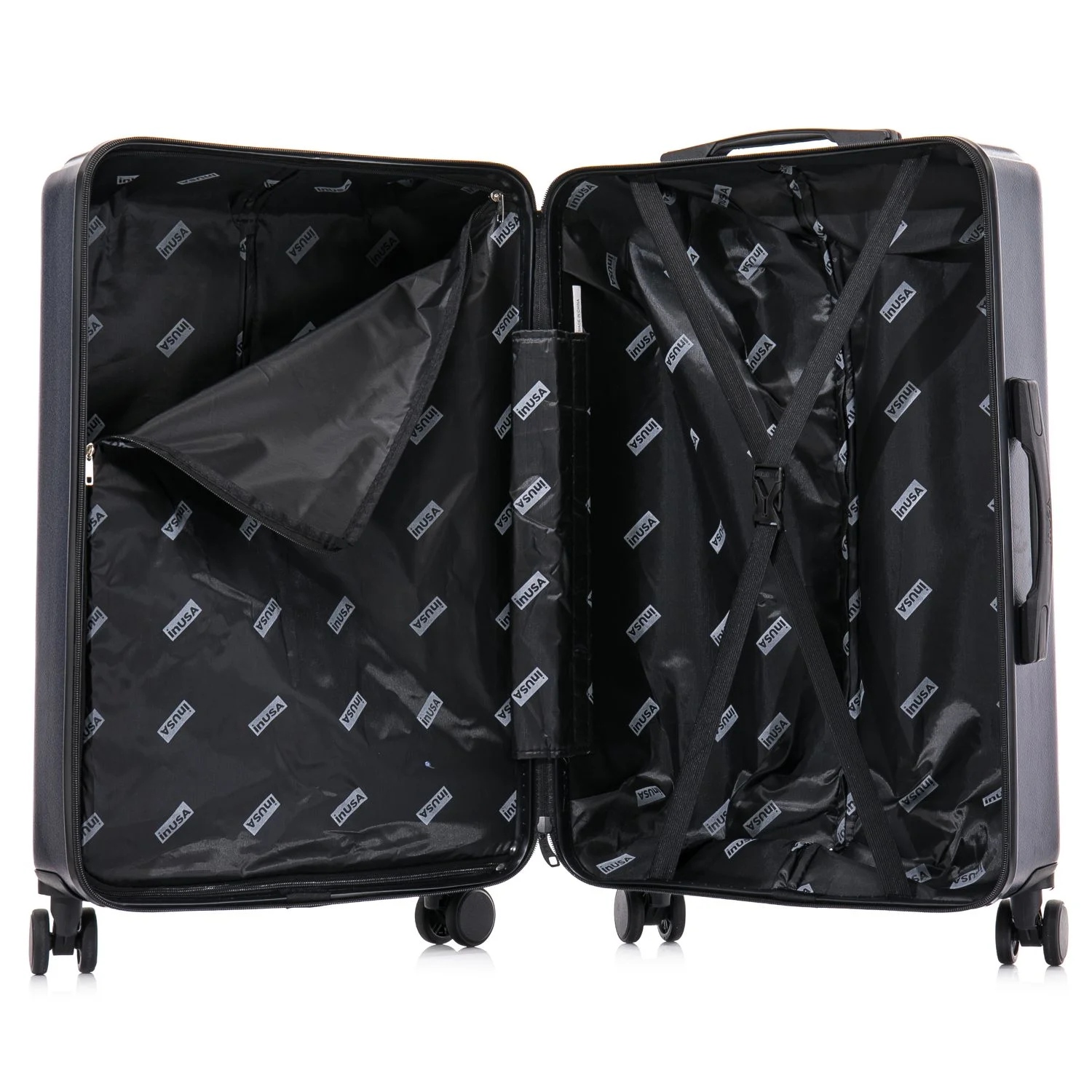 InUSA DRIP 3-Piece Hardside Luggage Sets with Spinner Wheels, Handle and Trolley, (20"/24"/28"), Navy Blue