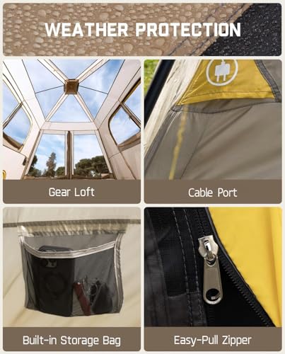 FanttikOutdoor Zeta C8 Air/C10 Air Camping Tent, Lightweight 10 Person Instant Cabin Tent Setup in 60s, 20% Lighter