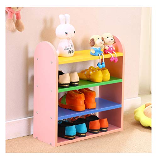 Shoe Rack,Children's Multi-Layer Cartoon Baby Shoe Storage Rack Small Colorful Storage Shelf Slipper Organizer Mini Standing Shoes Shelf Happy