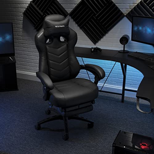 RESPAWN 110 Pro Gaming Chair - Gaming Chair with Footrest, Reclining Gaming Chair, Video Gaming Computer Desk Chair, Adjustable Desk Chair